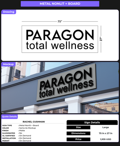 CUSTOM MOCKUP SIGN FOR Rachel Cushman