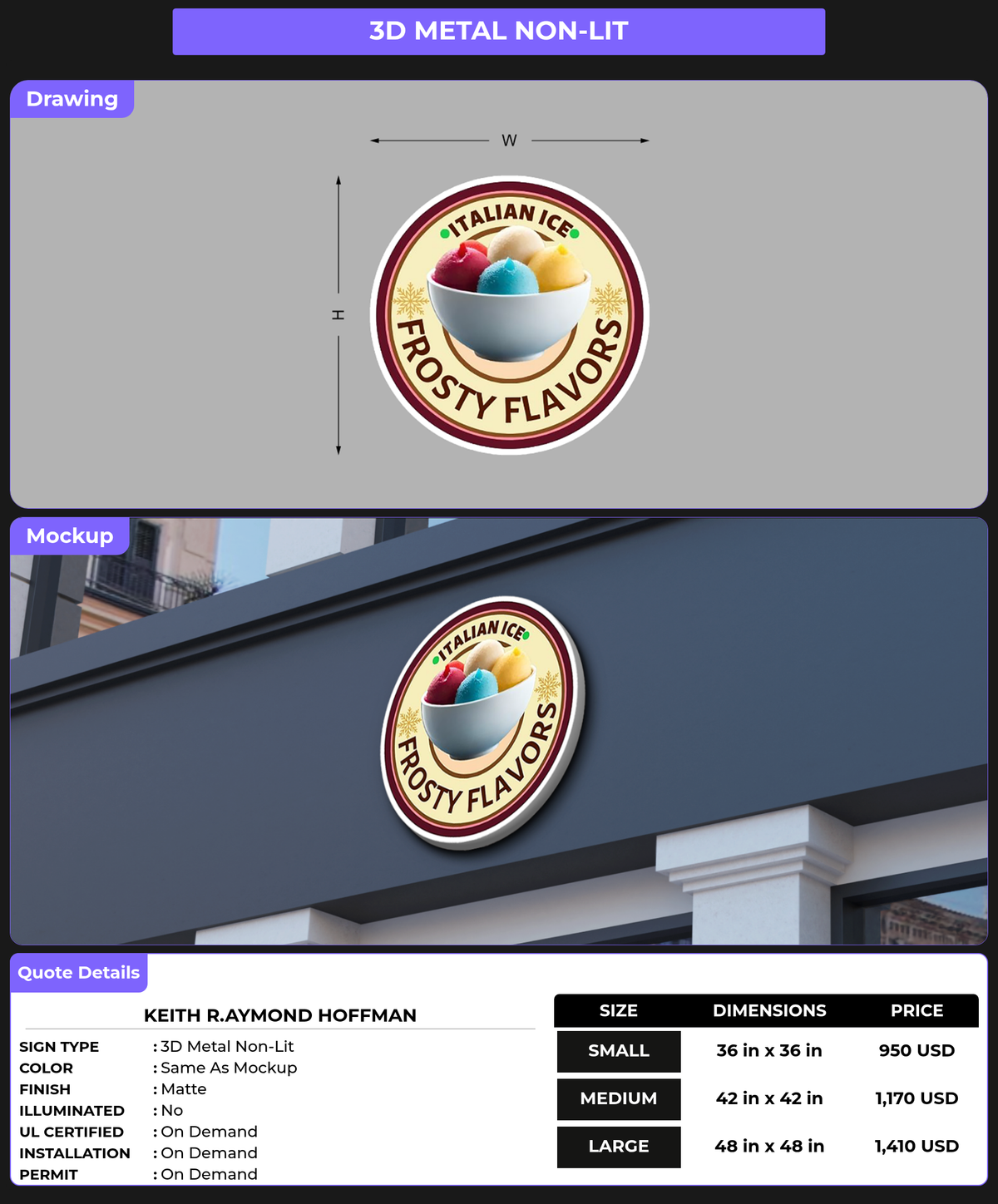 CUSTOM MOCKUP SIGN FOR Keith R.aymond Hoffman