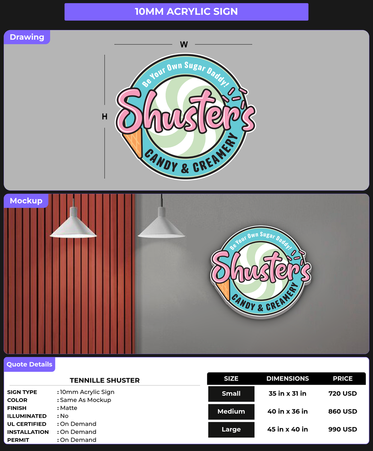 CUSTOM MOCKUP SIGN FOR Tennille Shuster
