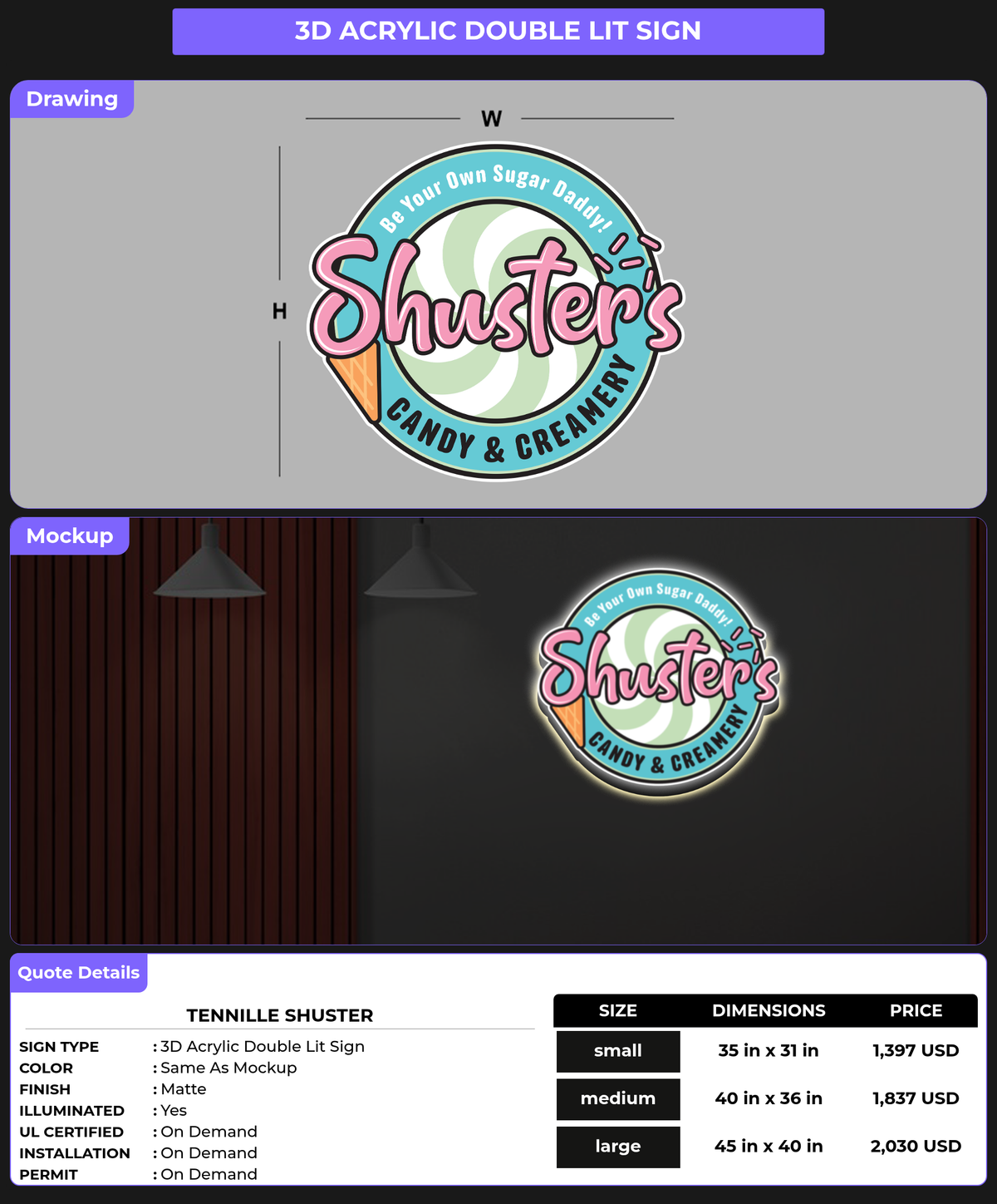 CUSTOM MOCKUP SIGN FOR Tennille Shuster