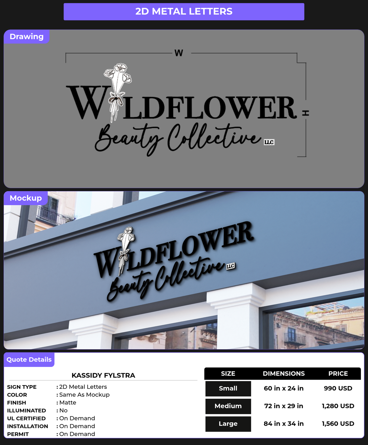 CUSTOM MOCKUP SIGN FOR Kassidy Fylstra
