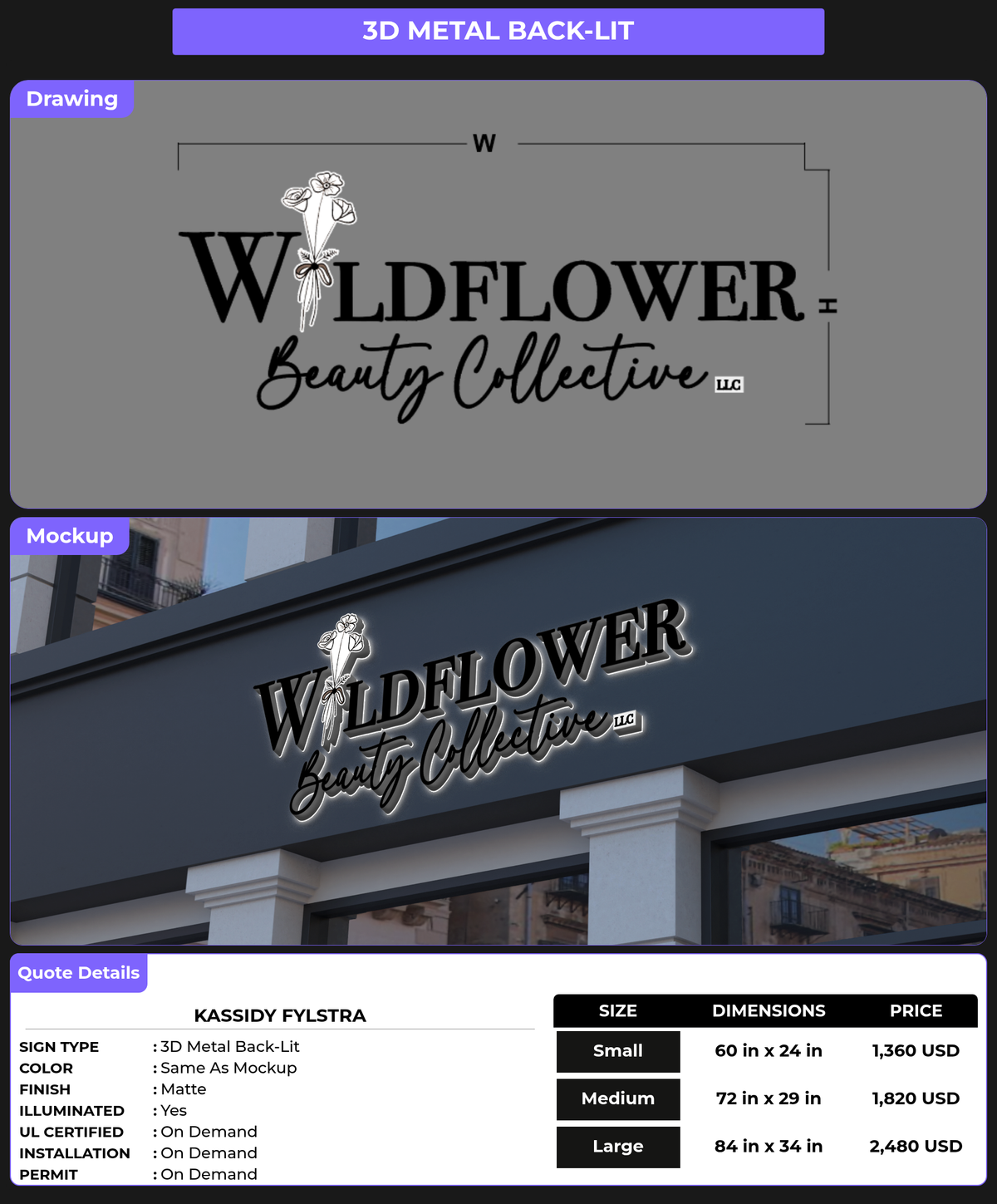 CUSTOM MOCKUP SIGN FOR Kassidy Fylstra