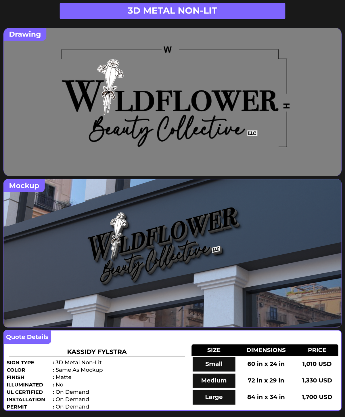 CUSTOM MOCKUP SIGN FOR Kassidy Fylstra