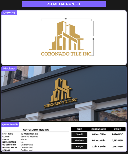 CUSTOM MOCKUP SIGN FOR CORONADO TILE INC