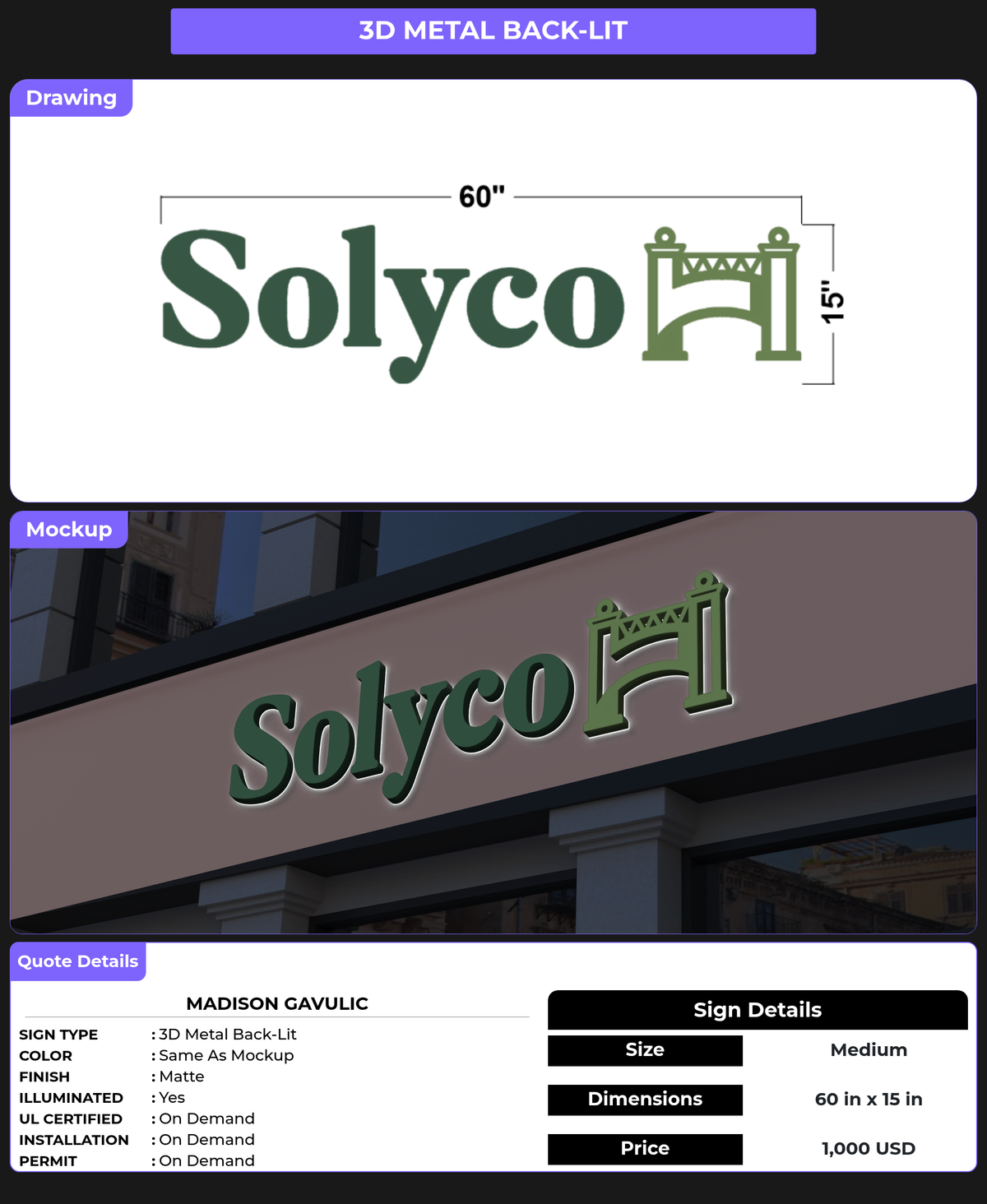 CUSTOM MOCKUP SIGN FOR Madison Gavulic