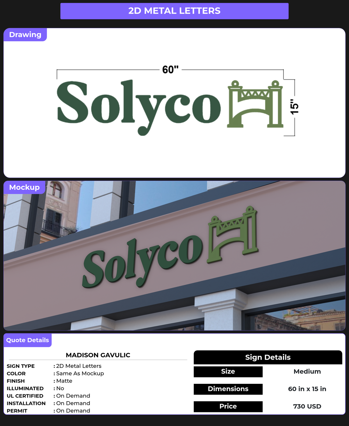 CUSTOM MOCKUP SIGN FOR Madison Gavulic