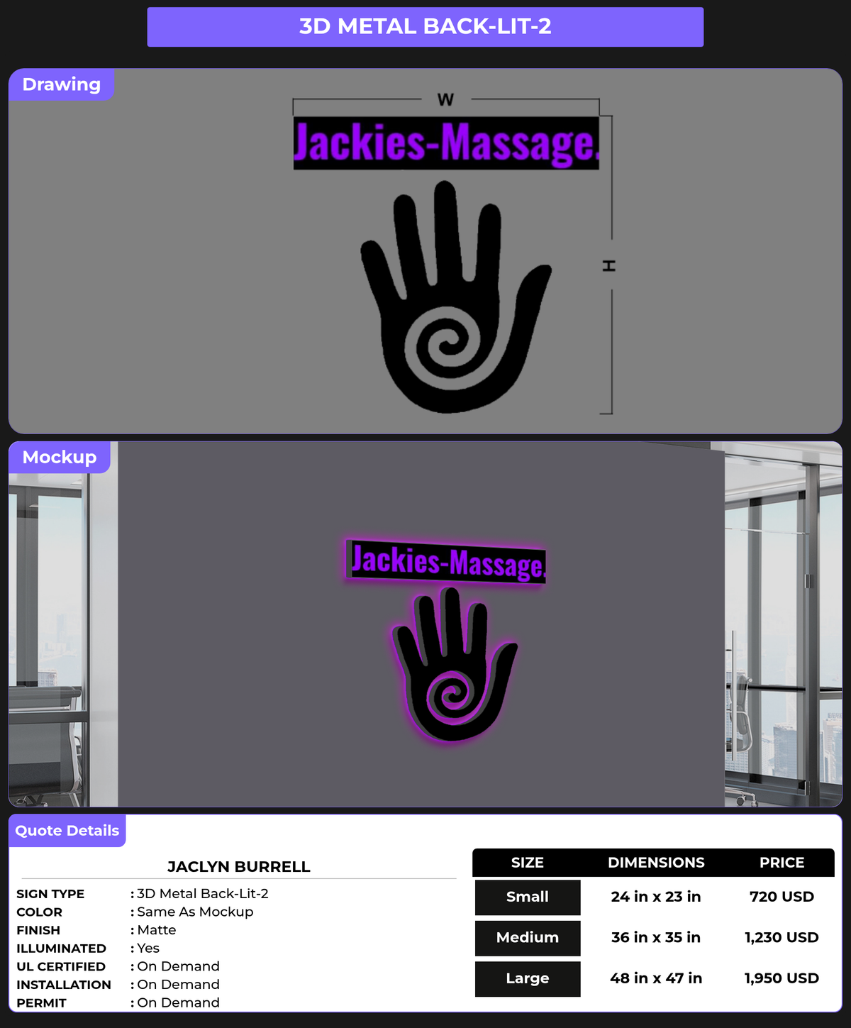 CUSTOM MOCKUP SIGN FOR Jaclyn Burrell