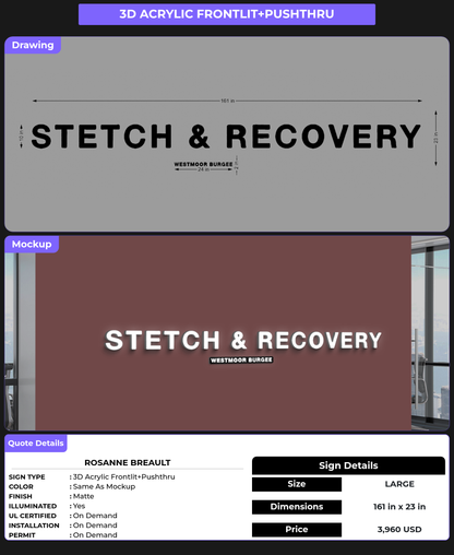 CUSTOM MOCKUP SIGN FOR Rosanne Breault