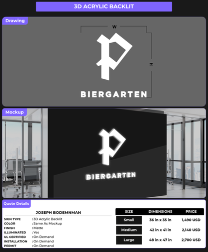CUSTOM MOCKUP SIGN FOR Joseph Bodemnman