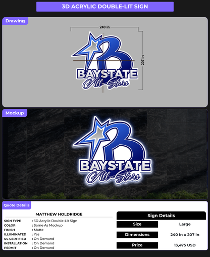 CUSTOM MOCKUP SIGN FOR Matthew Holdridge