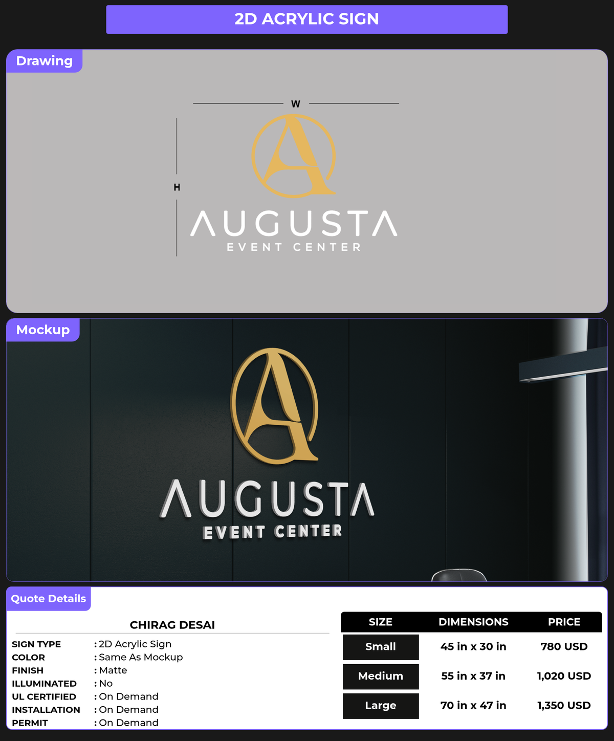 CUSTOM MOCKUP SIGN FOR Chirag Desai