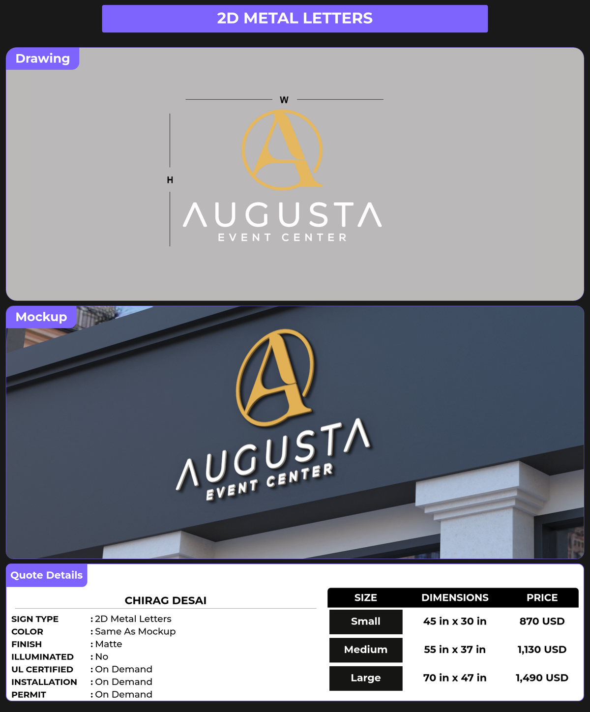 CUSTOM MOCKUP SIGN FOR Chirag Desai