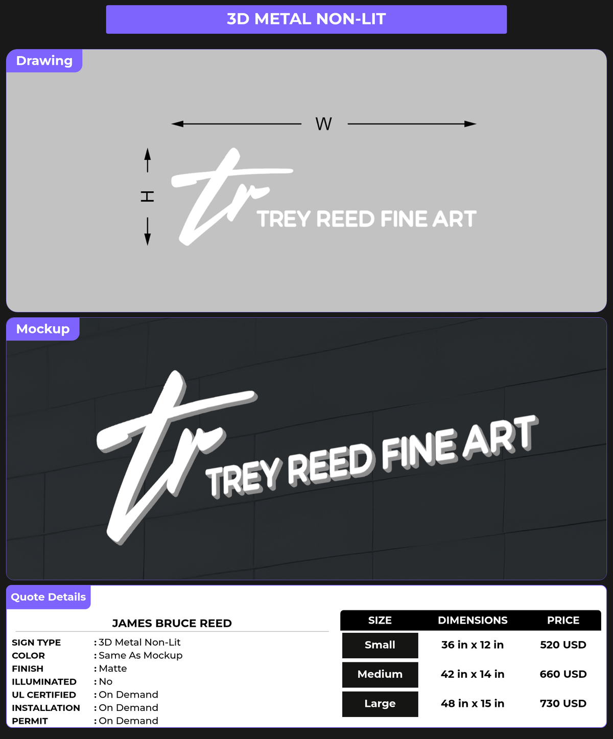 CUSTOM MOCKUP SIGN FOR James Bruce Reed