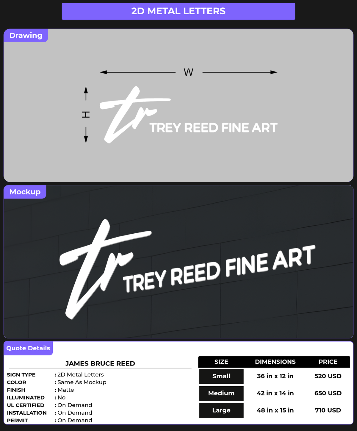 CUSTOM MOCKUP SIGN FOR James Bruce Reed
