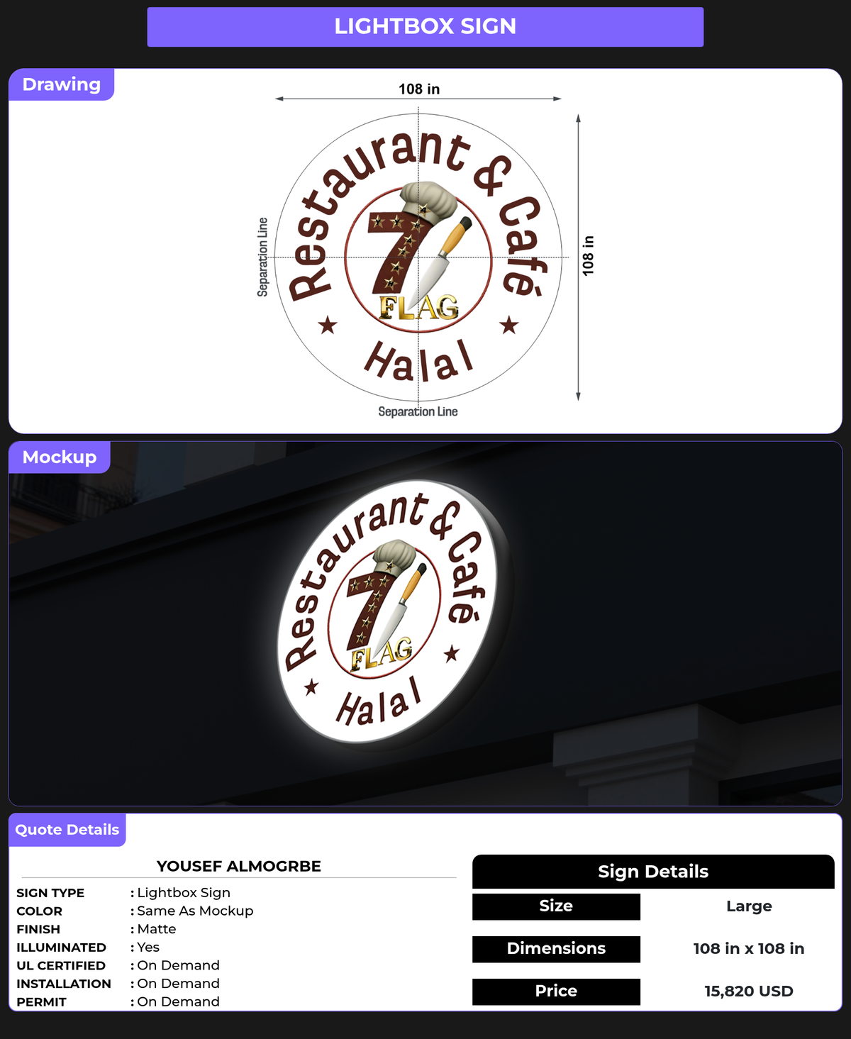CUSTOM MOCKUP SIGN FOR Yousef Almogrbe