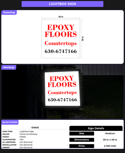 CUSTOM MOCKUP SIGN FOR OVAIS