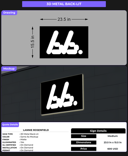 CUSTOM MOCKUP SIGN FOR Lannie Rosenfield