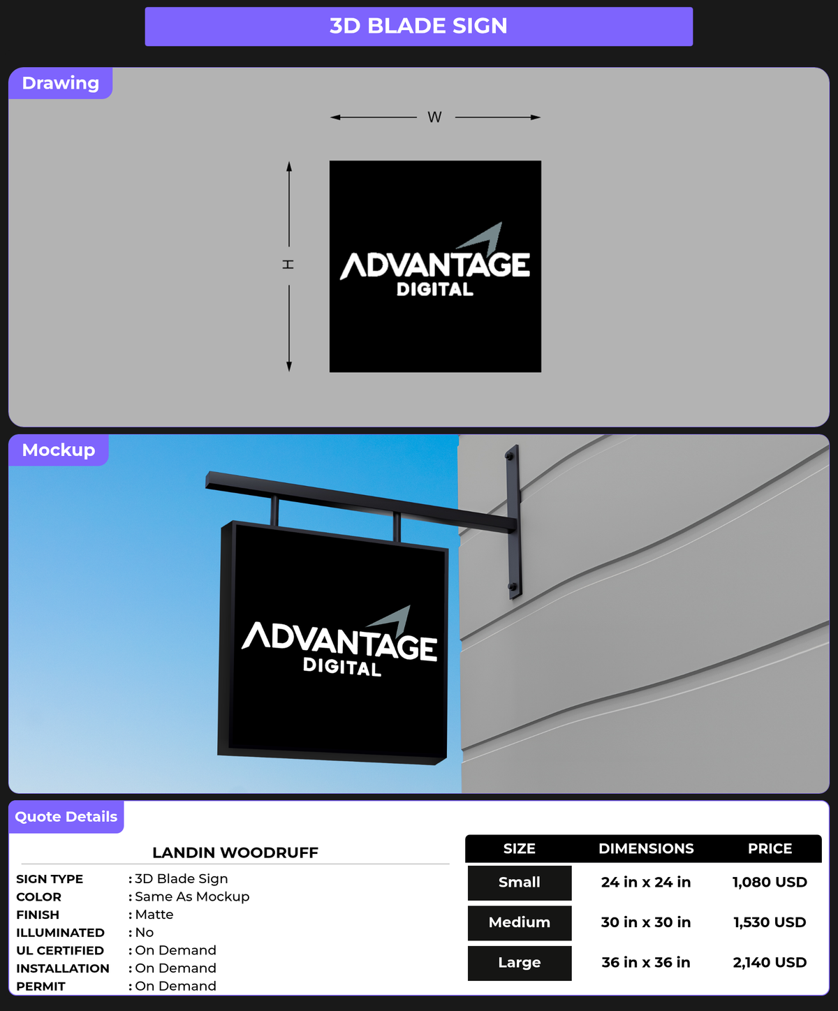 CUSTOM MOCKUP SIGN FOR Landin Woodruff