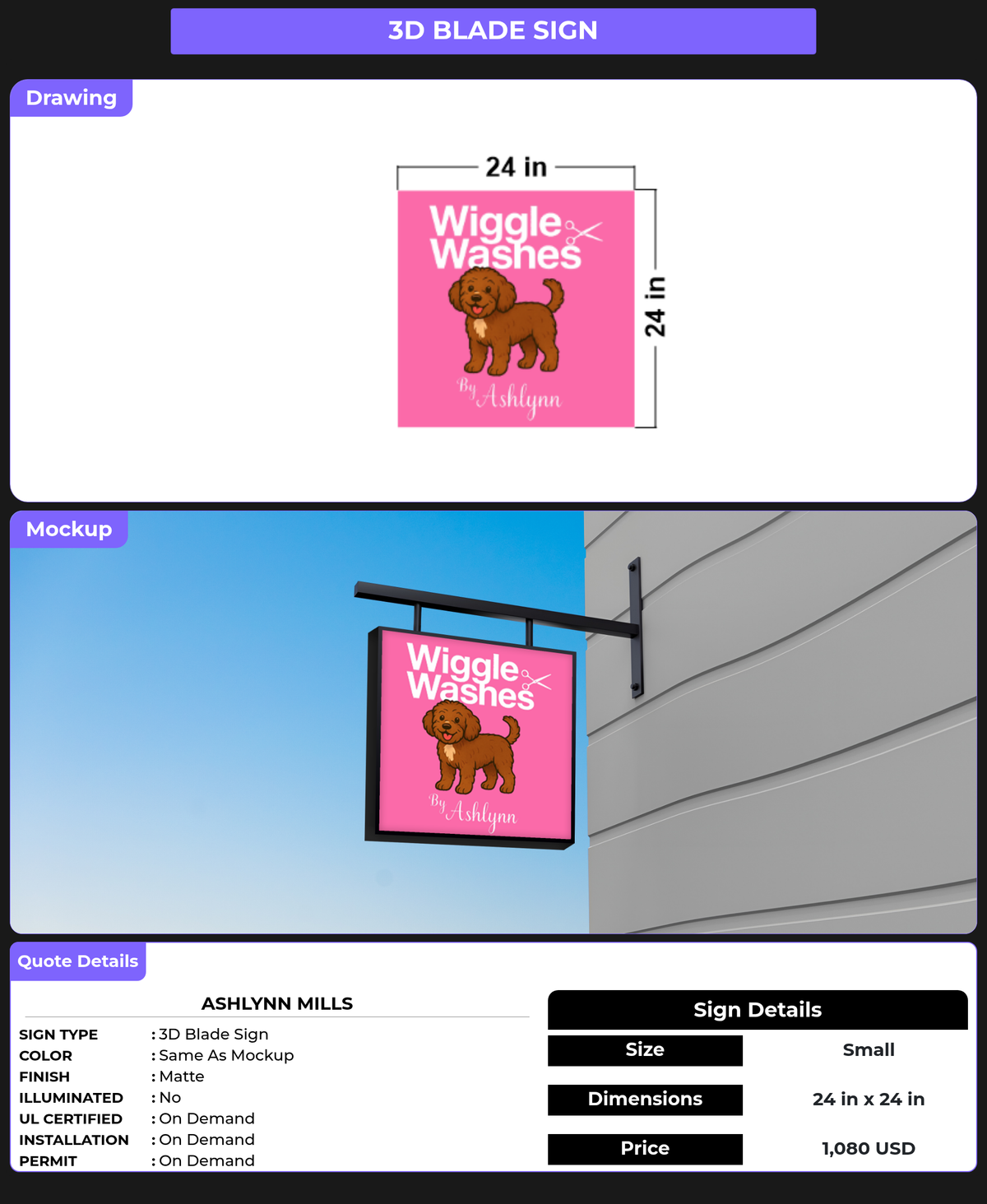 CUSTOM MOCKUP SIGN FOR Ashlynn Mills
