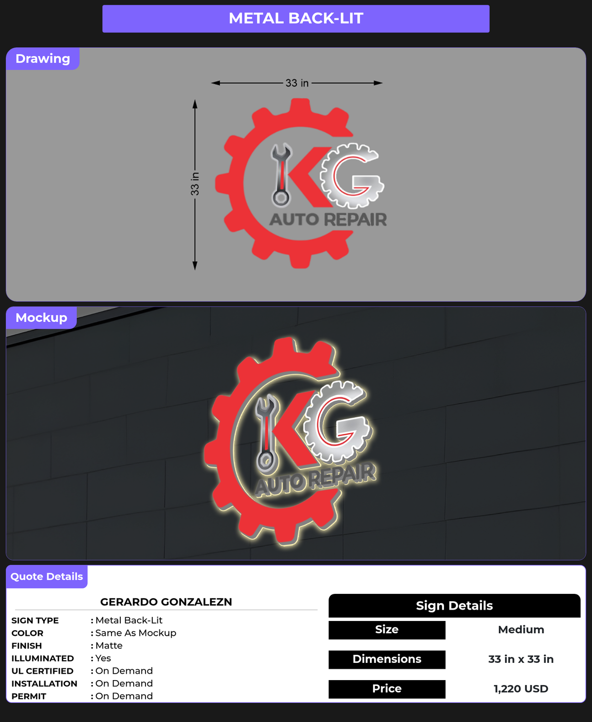 CUSTOM MOCKUP SIGN FOR GERARDO GONZALEZN