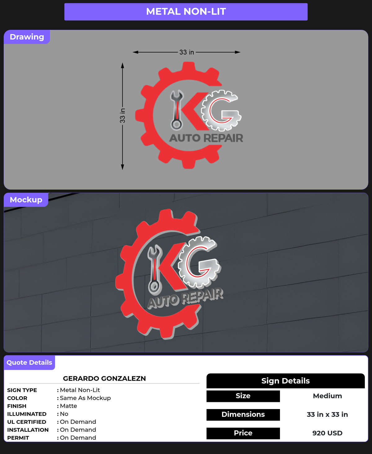 CUSTOM MOCKUP SIGN FOR GERARDO GONZALEZN
