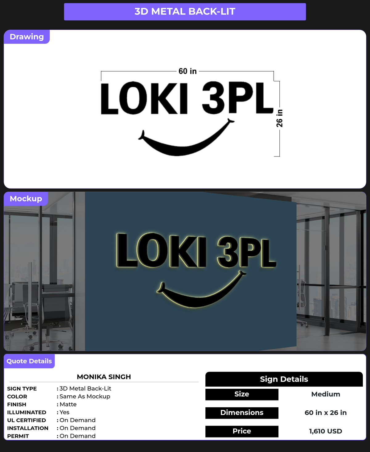 CUSTOM MOCKUP SIGN FOR Monika Singh