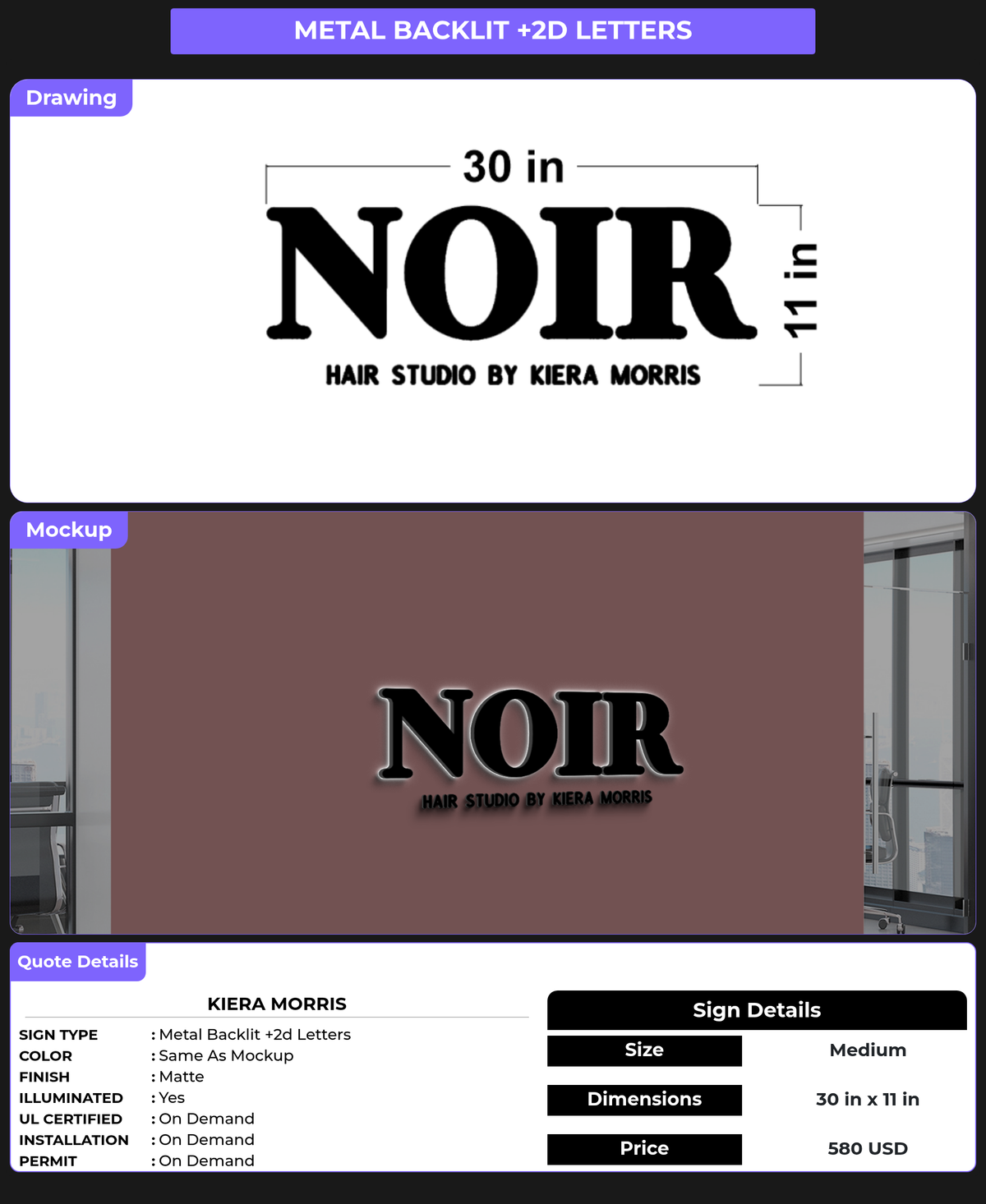 CUSTOM MOCKUP SIGN FOR Kiera Morris