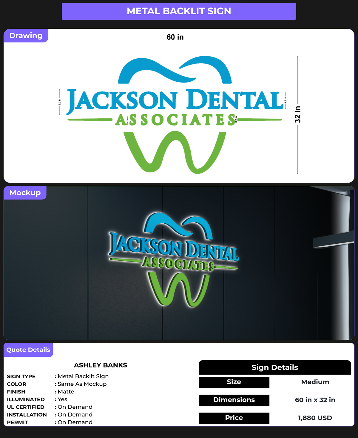 CUSTOM MOCKUP SIGN FOR Ashley Banks