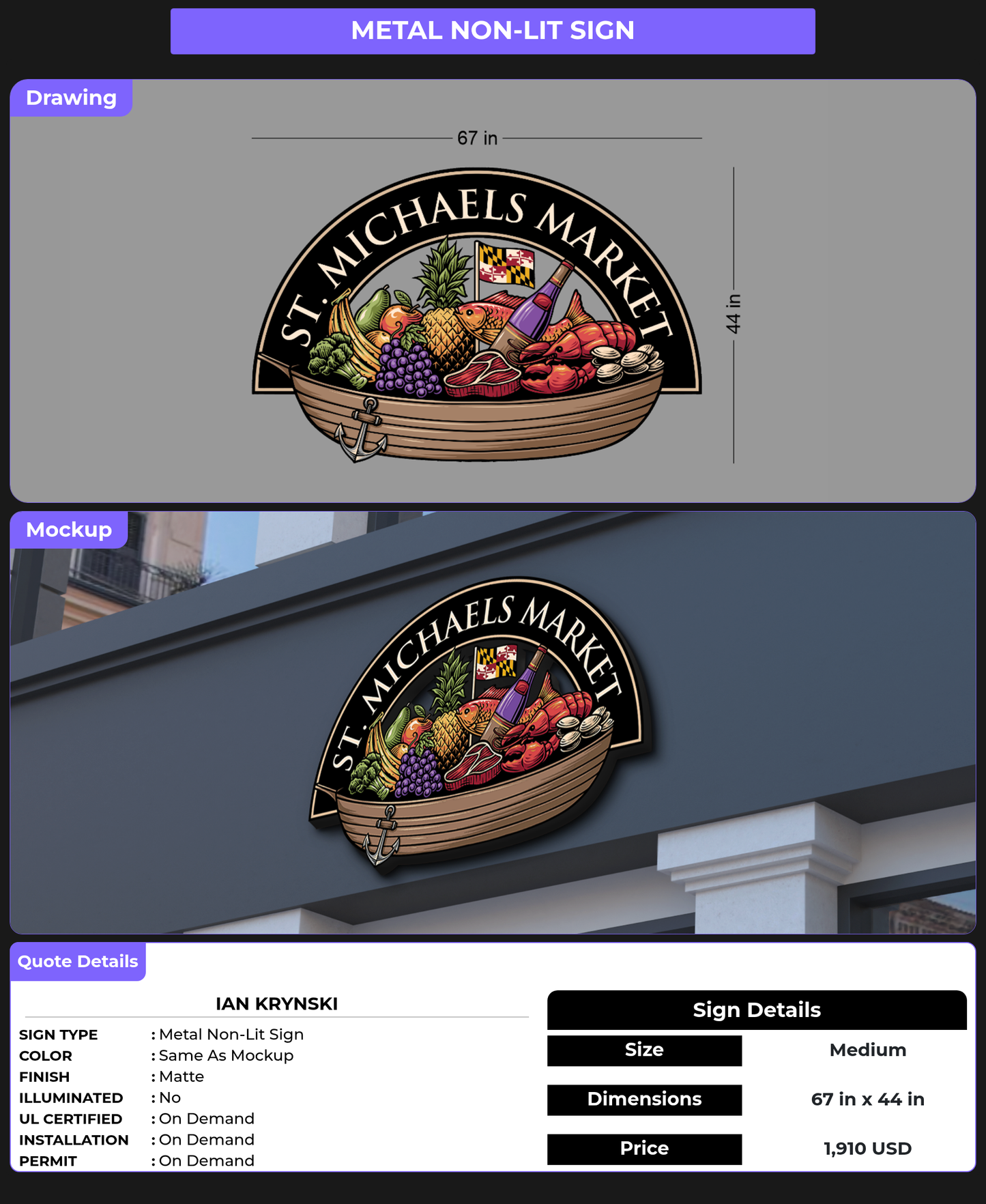 CUSTOM MOCKUP SIGN FOR Ian Krynski