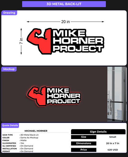 CUSTOM MOCKUP SIGN FOR Michael Horner