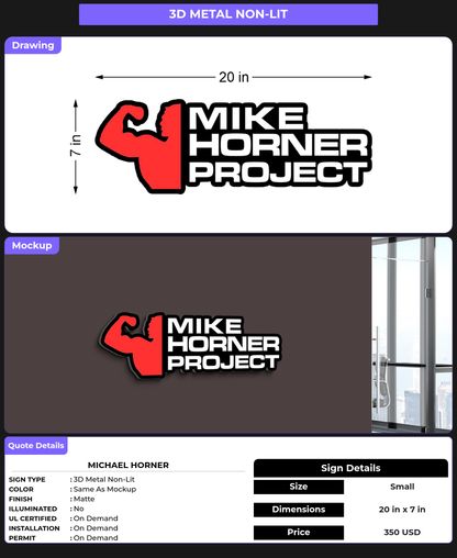 CUSTOM MOCKUP SIGN FOR Michael Horner