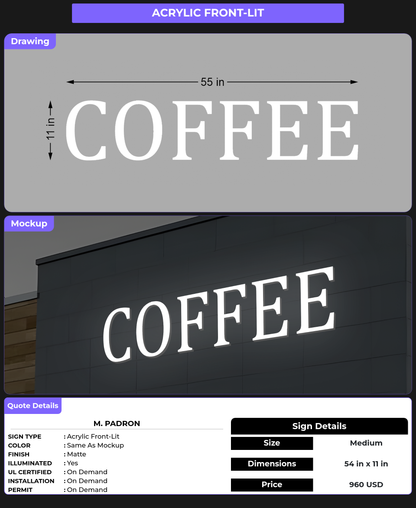 CUSTOM MOCKUP SIGN FOR M. Padron