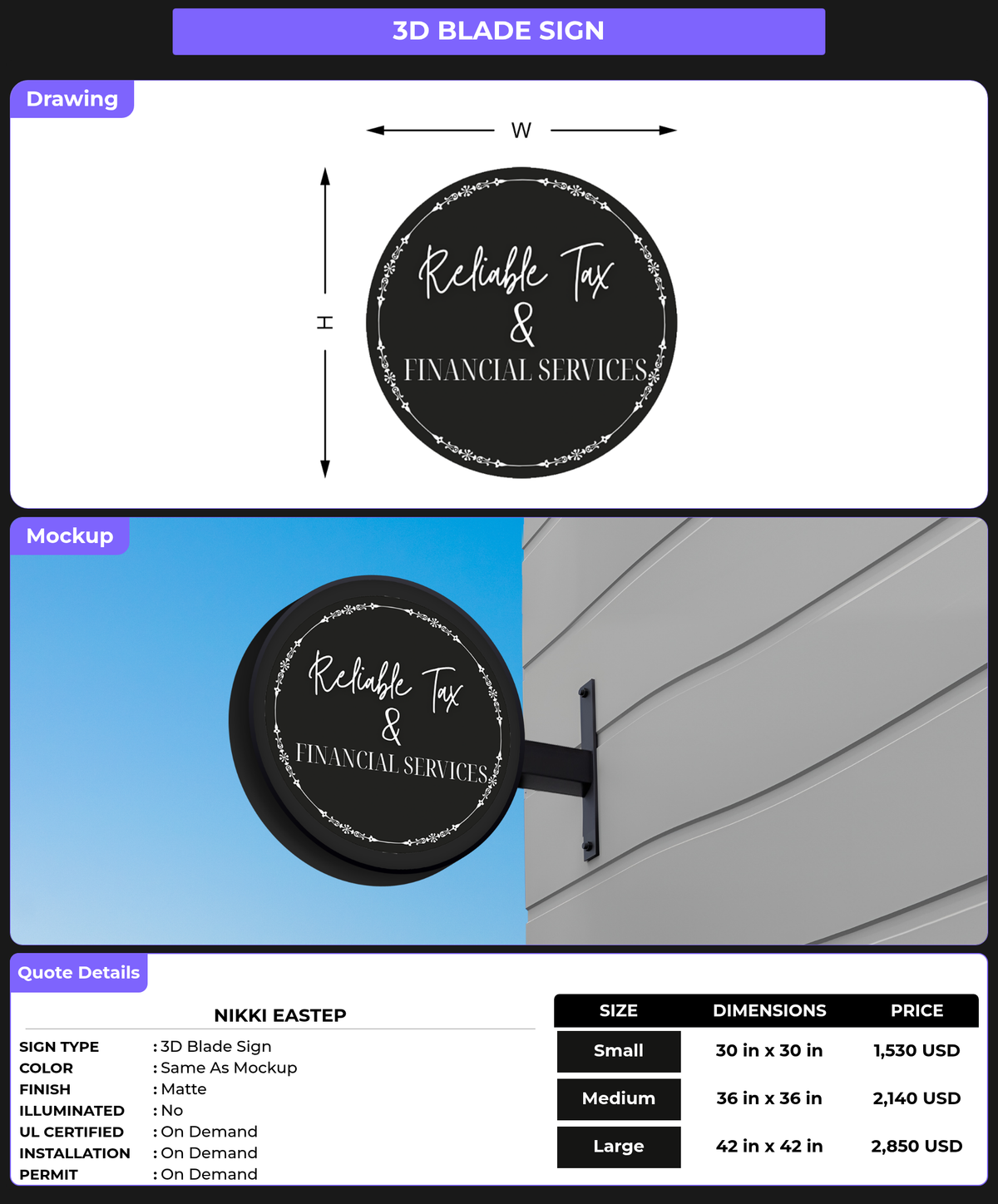 CUSTOM MOCKUP SIGN FOR Nikki Eastep