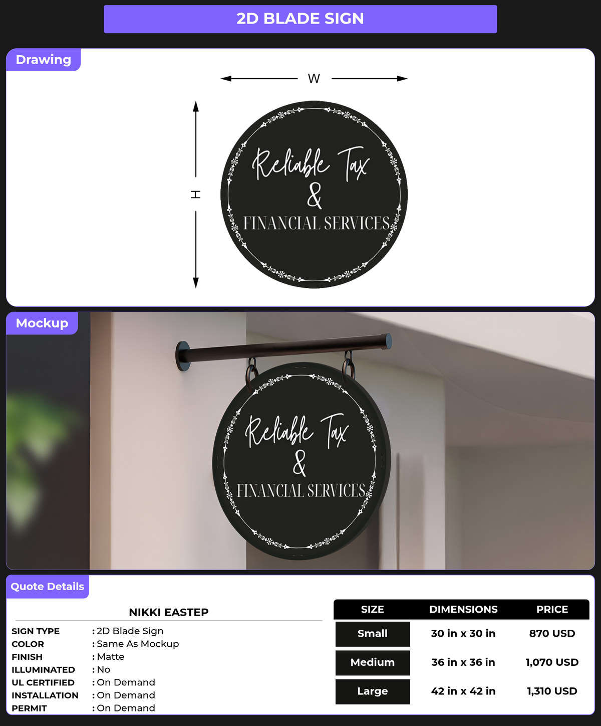 CUSTOM MOCKUP SIGN FOR Nikki Eastep