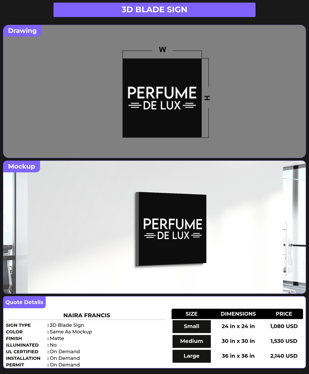 CUSTOM MOCKUP SIGN FOR Naira Francis