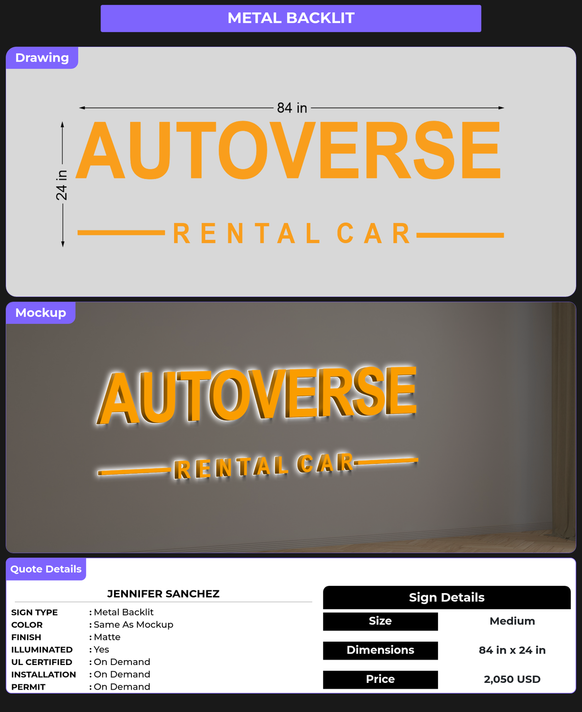 CUSTOM MOCKUP SIGN FOR Jennifer Sanchez