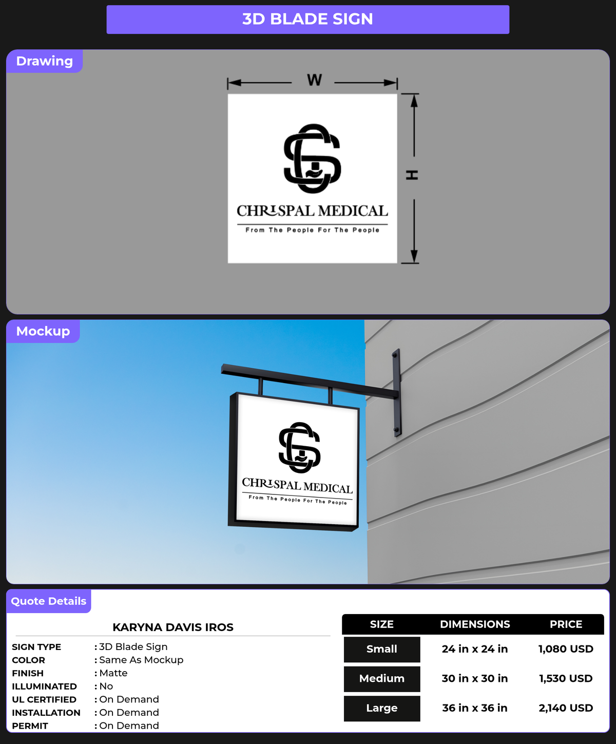 CUSTOM MOCKUP SIGN FOR Karyna Davis Iros