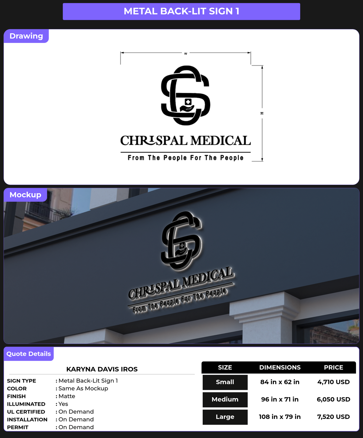 CUSTOM MOCKUP SIGN FOR Karyna Davis Iros