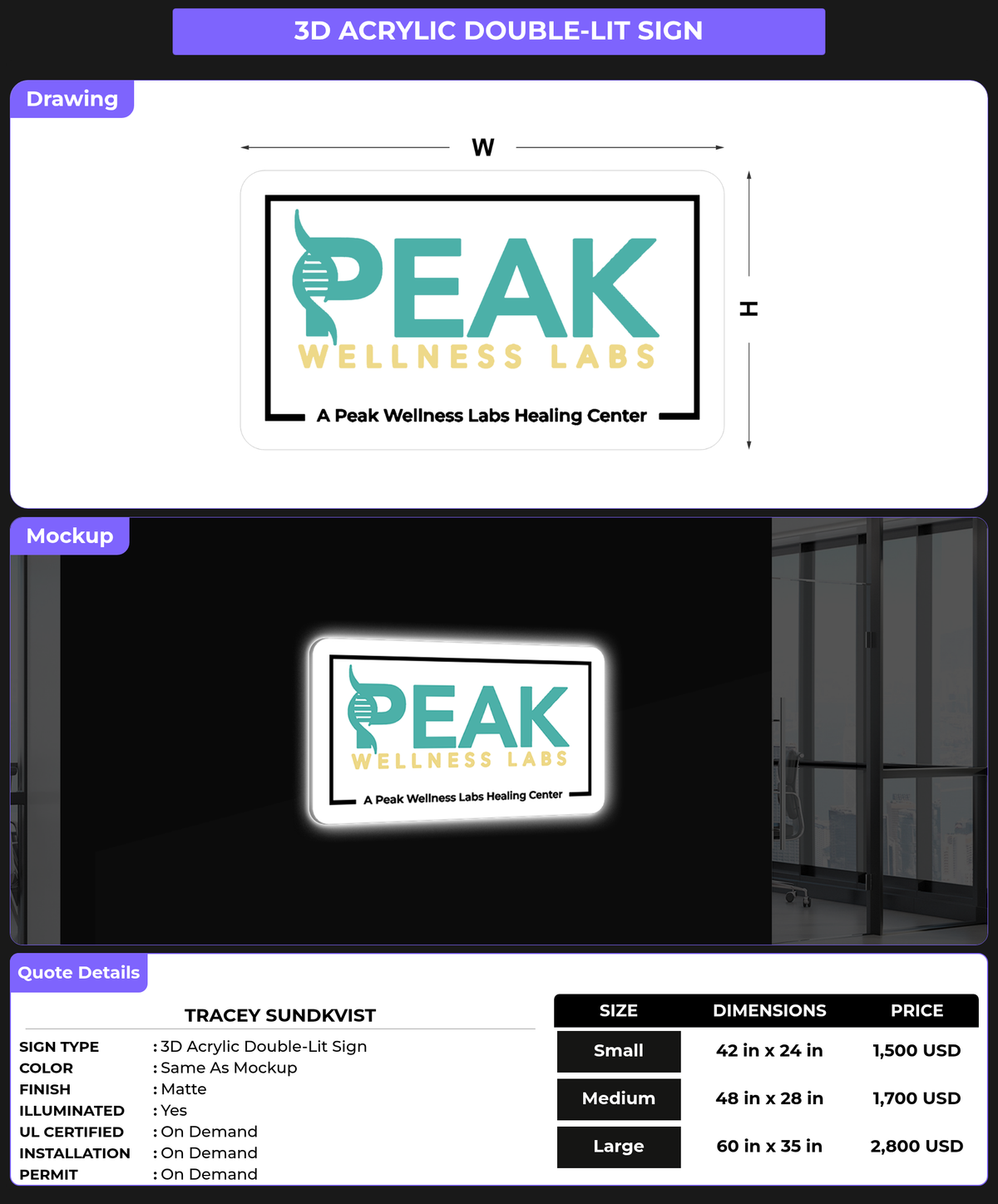 CUSTOM MOCKUP SIGN FOR Tracey Sundkvist