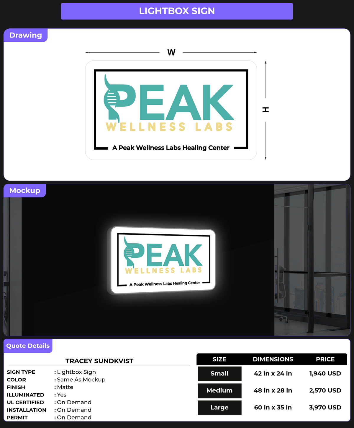 CUSTOM MOCKUP SIGN FOR Tracey Sundkvist