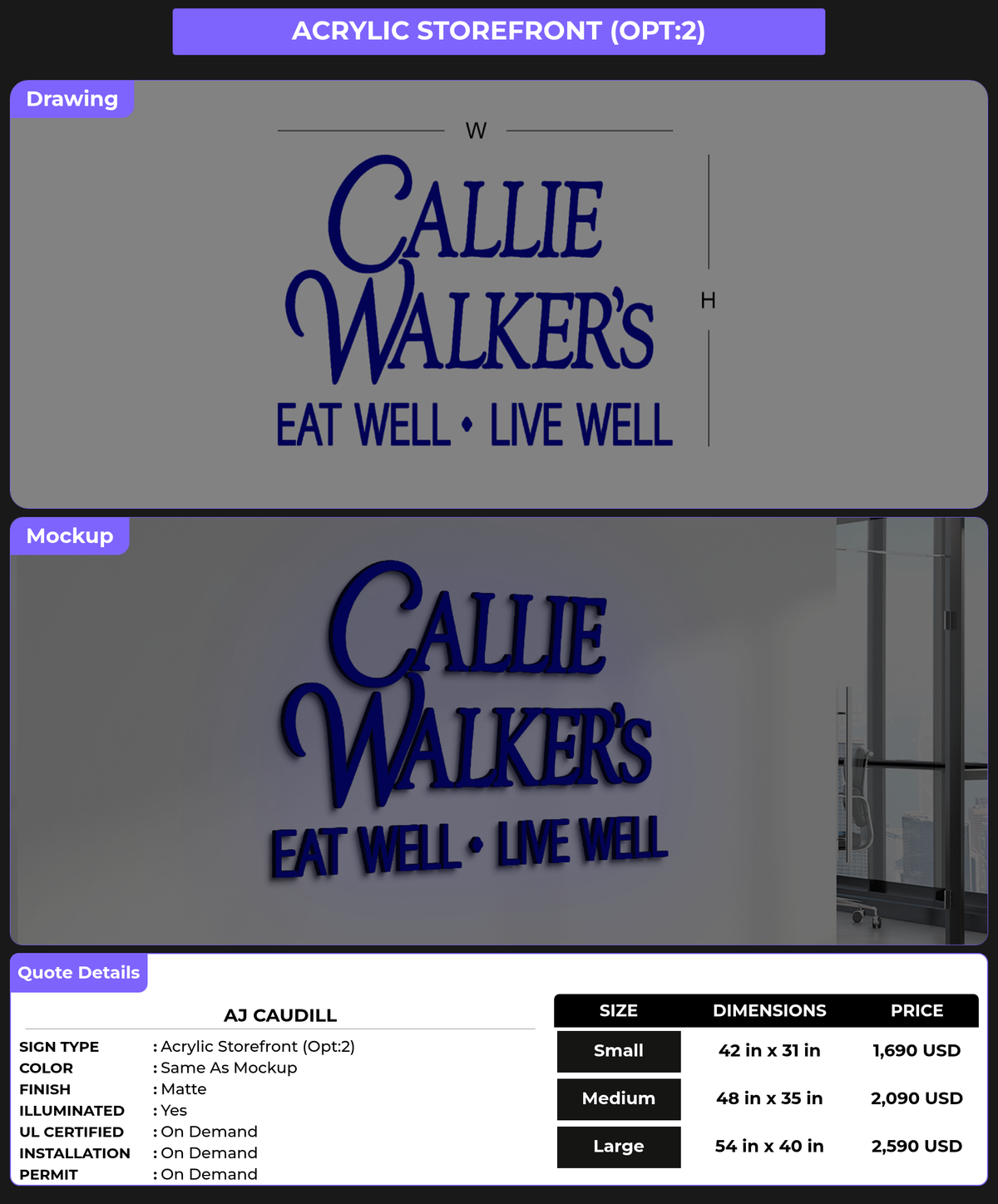 CUSTOM MOCKUP SIGN FOR AJ Caudill