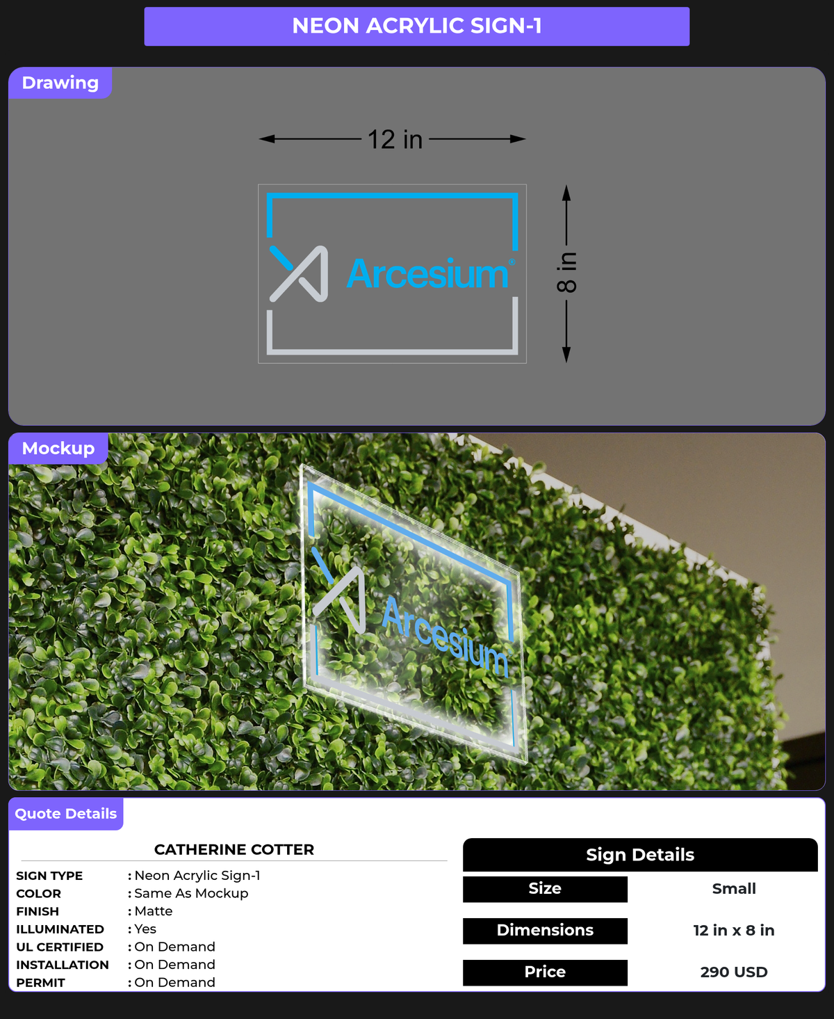 CUSTOM MOCKUP SIGN FOR catherine Cotter
