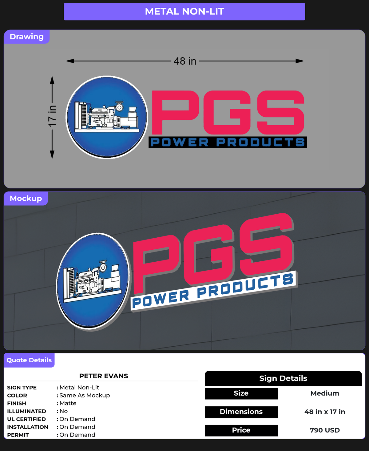 CUSTOM MOCKUP SIGN FOR Peter Evans