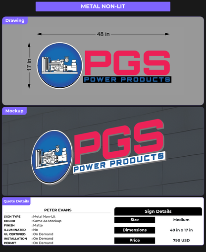 CUSTOM MOCKUP SIGN FOR Peter Evans