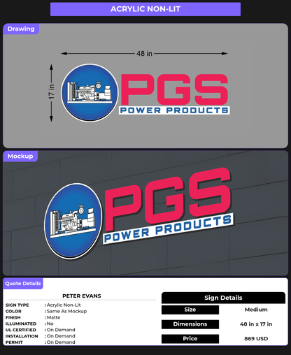 CUSTOM MOCKUP SIGN FOR Peter Evans