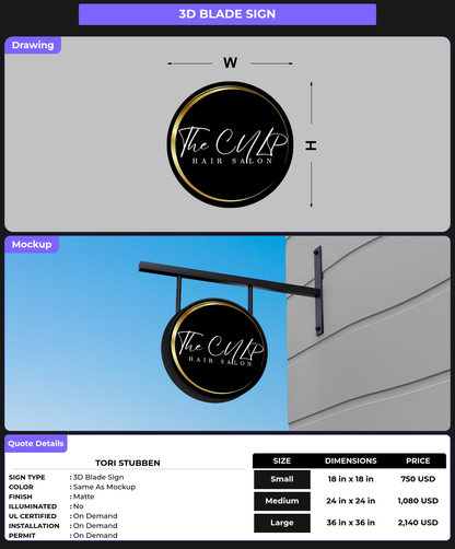 CUSTOM MOCKUP SIGN FOR Tori Stubben