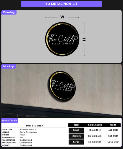CUSTOM MOCKUP SIGN FOR Tori Stubben