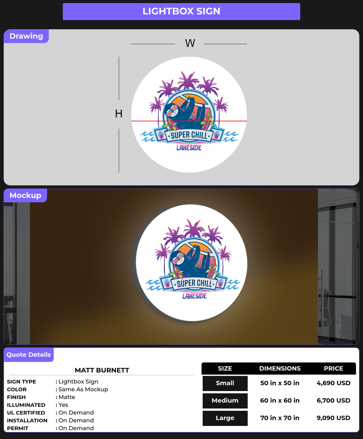 CUSTOM MOCKUP SIGN FOR Matt Burnett