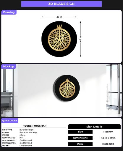 CUSTOM MOCKUP SIGN FOR Pooneh Mussman