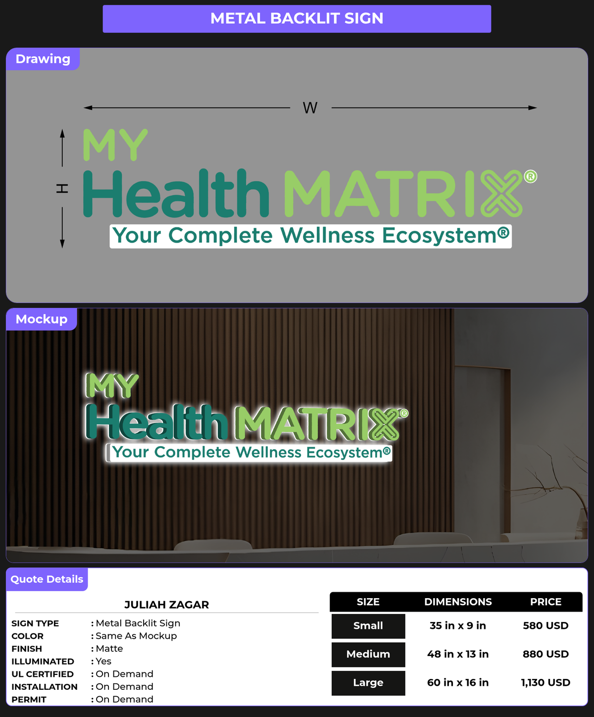 CUSTOM MOCKUP SIGN FOR Juliah Zagar